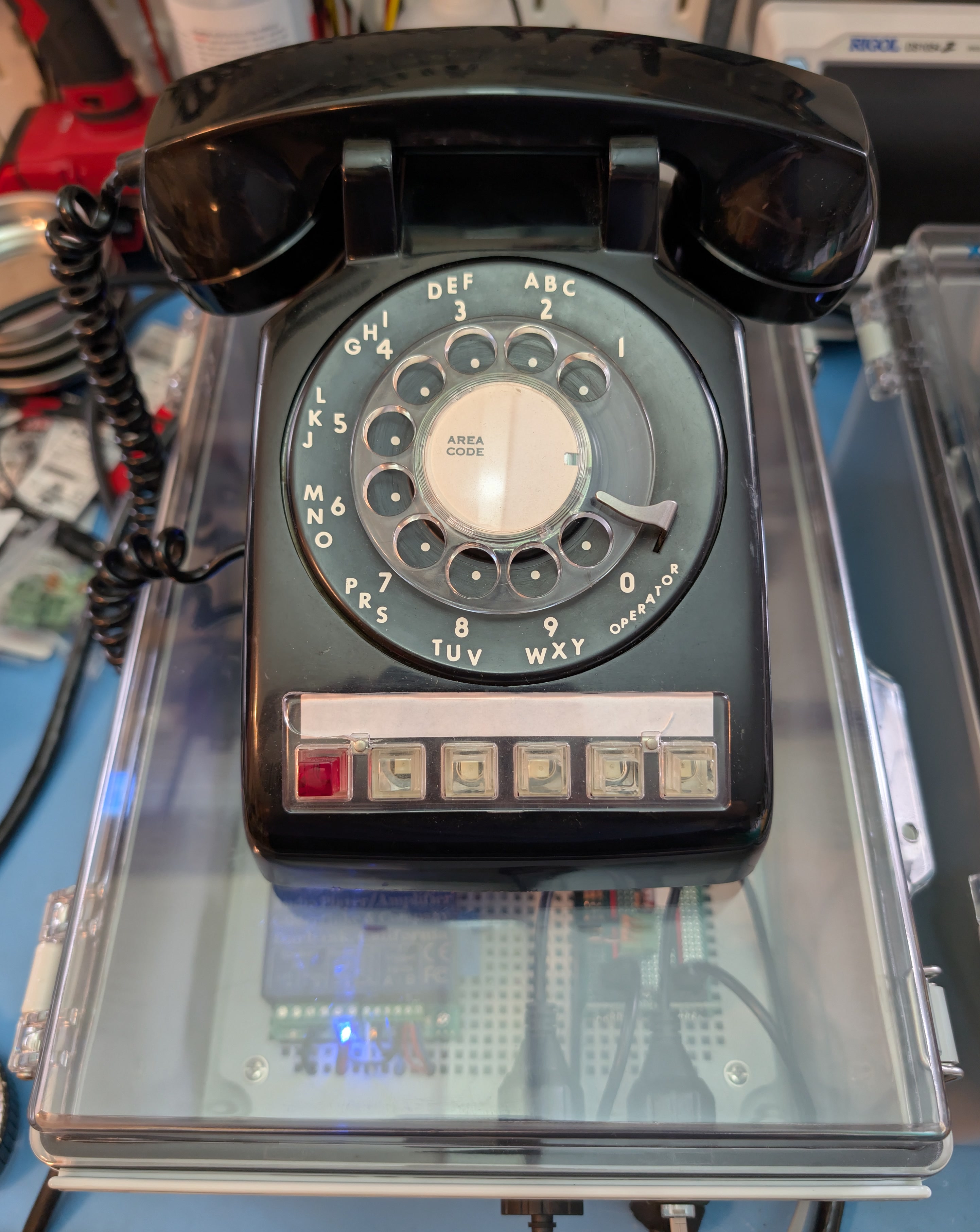 One enclosure with a test phone
